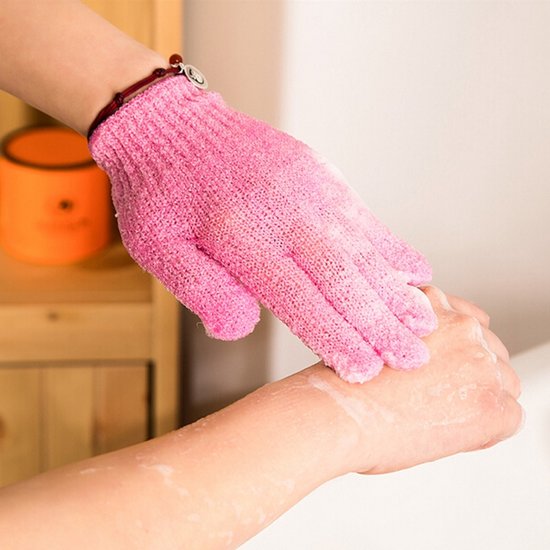 3X Scrub Handschoen - Scrubbing / Massage Spons Washandje - Douche & Bad Loofah Gloves