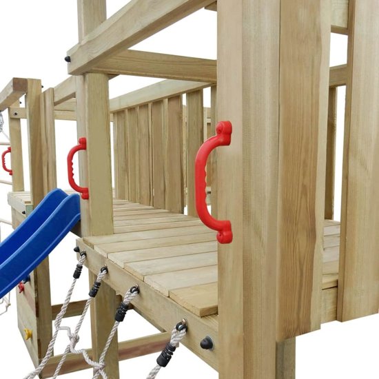 vidaXL Speeltoestel + glijbaan, ladders, schommels 800x615x294cm hout