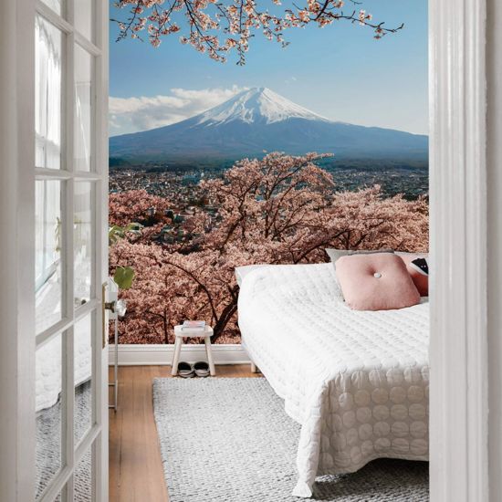 Fotobehang Colombo - Mount Fuji in Japan 192x300 cm - makkelijk aan te brengen vliesbehang - mooi natuur behang