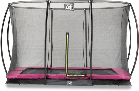 EXIT Silhouette inground trampoline 244x366cm met veiligheidsnet - roze