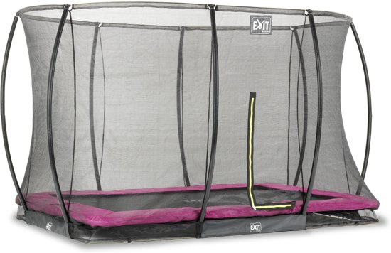 EXIT Silhouette inground trampoline 244x366cm met veiligheidsnet - roze