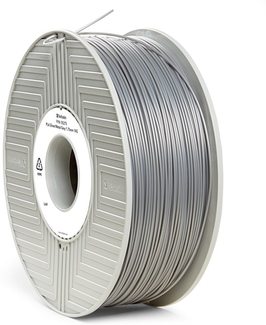 Verbatim 55275 3D Printer Filament PLA 1.75mm 1kg Zilver-Metaal Grijs