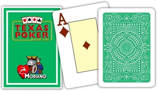 Thumbnail van een extra afbeelding van het spel MODIANO CARDS TEXAS CARDS Groen 100% PLASTIC JUMBO INDEX PLAYING CARDS