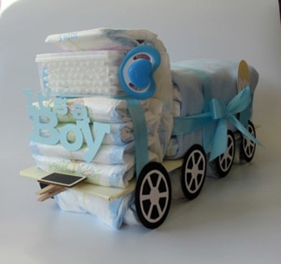 Luiertaart Vrachtwagen Blauw | Kraamcadeau | Kraampakket | Baby Cadeau