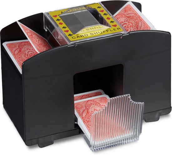 Afbeelding van het spel relaxdays automatische kaartschudmachine voor 4 decks, poker schudmachine