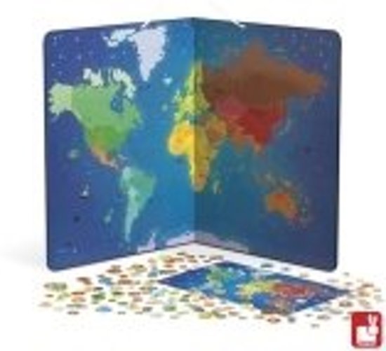 Thumbnail van een extra afbeelding van het spel Janod Wereldkaart Dieren Magnetisch - 201 Magneten