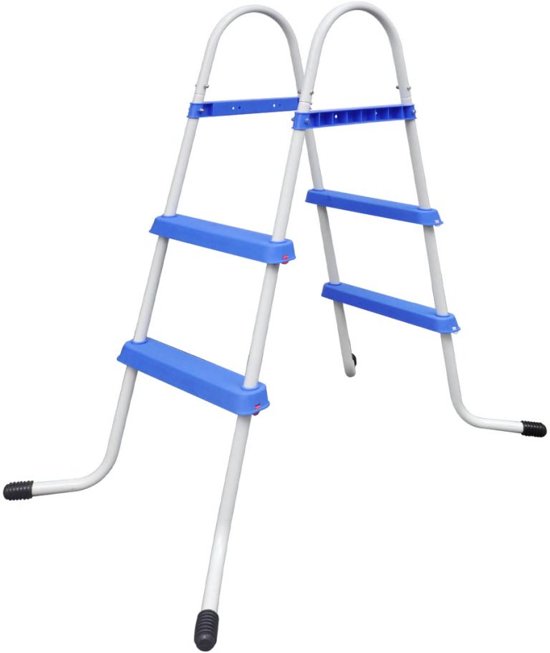 vidaXL Zwembad met ladder en pomp staal 394x207x80 cm