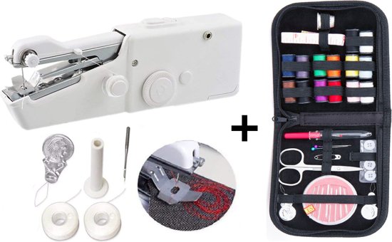 Handy Stitch - Handnaaimachine met 48 Delige Starterskit - Mini handnaaimachine - Compact - Draadloos - Draagbaar - Naaimachine Met 48 Delige starter pack