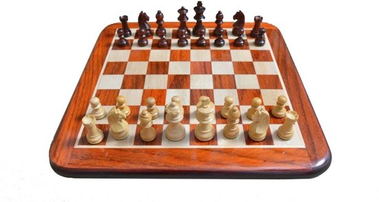 Afbeelding van het spel Prachtige moderne Staunton schaakset, Red Sandal Rozenhout, Koningshoogte 62 mm