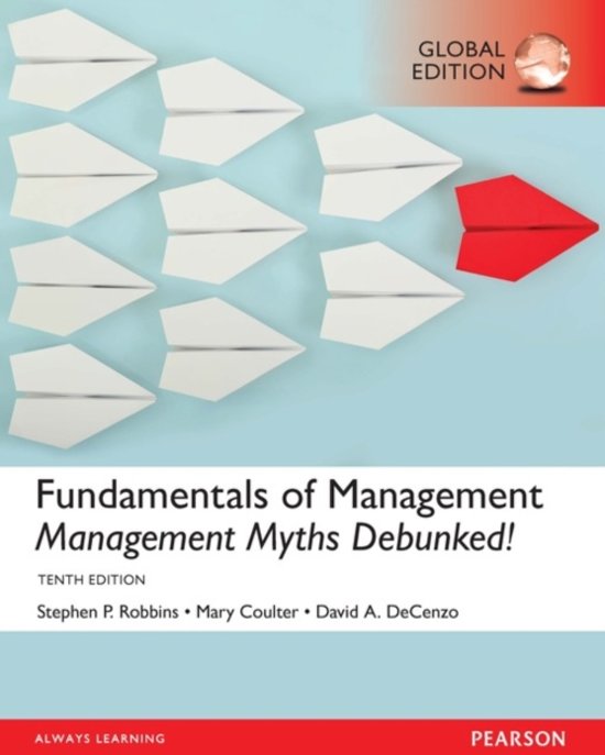 Lecture notes Management and Marketing (BMO-24306)  Fundamentals of Management, ISBN: 9781292146942