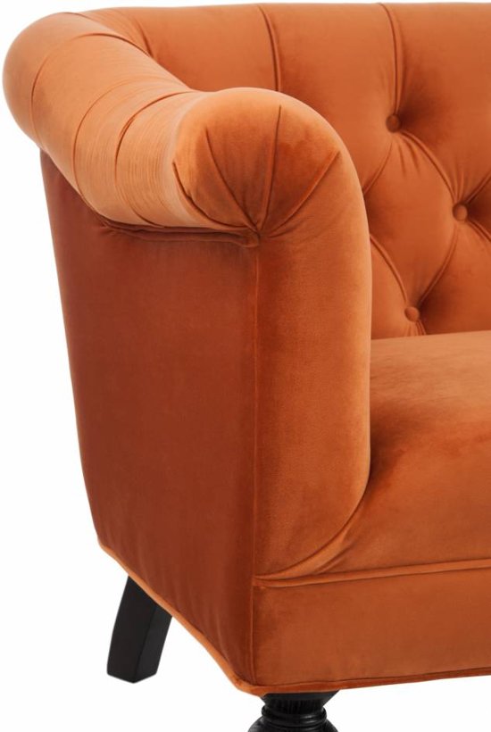 Duverger Velvet orange - Sofa - velours - met knopen - oranje -