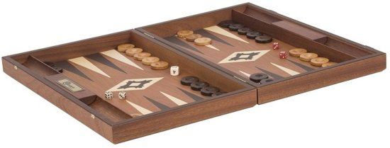 Thumbnail van een extra afbeelding van het spel Mahoniehouten Backgammon Set - 48 x 60 x 4 cm