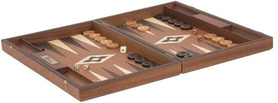 Thumbnail van een extra afbeelding van het spel Mahoniehouten Backgammon Set - 48 x 60 x 4 cm