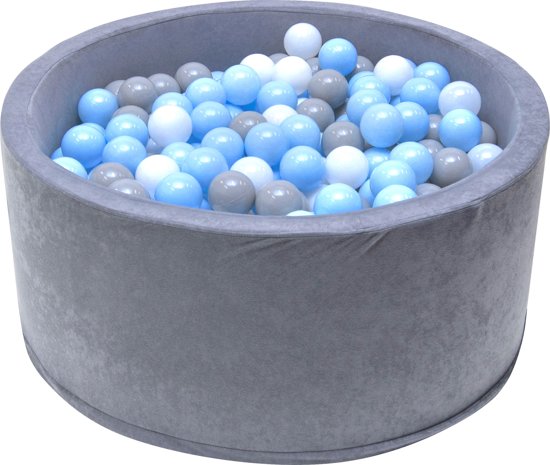 Ballenbak | Grijs incl.  200 witte, grijze en blauwe ballen