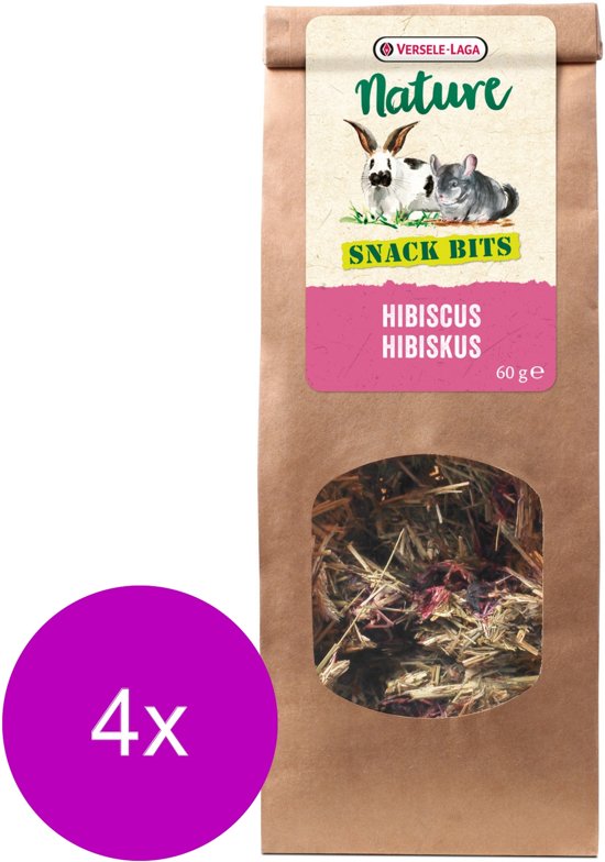 Versele-Laga Nature Snack Bits Hibiscus - Knaagdiersnack - 4 x Hibiscus 60 g