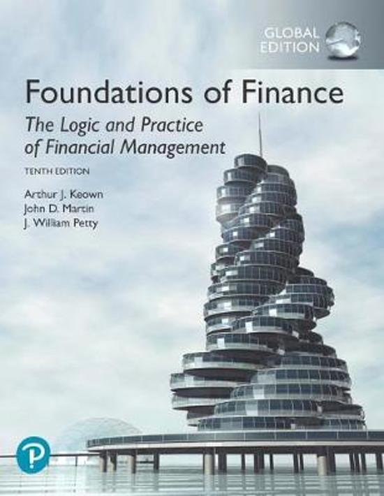 SOLUTIONS MANUAL for Foundations of Finance 10th Edition Arthur Keown, John Martin and William Petty (All 17 Chapters Plus Spreadsheets)