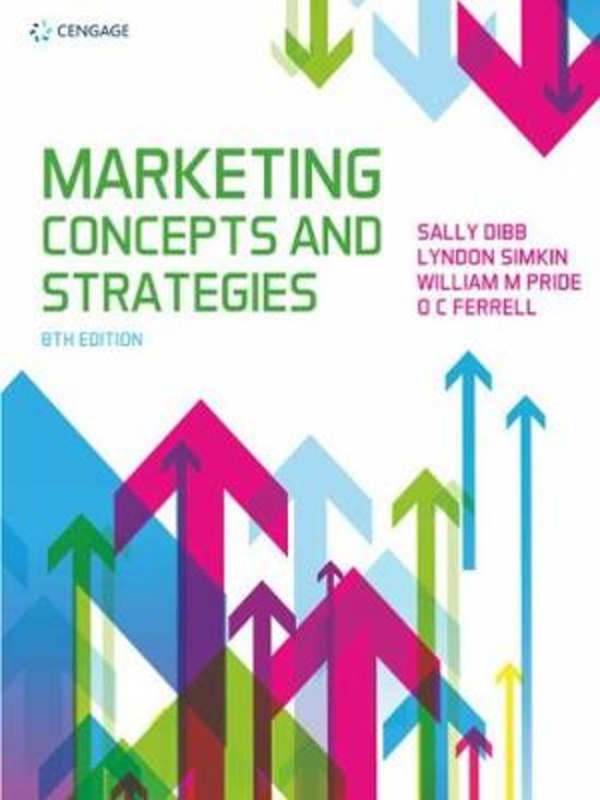 Marketing summary - Marketing concepts and strategies - Dibb, Simkin, Pride, Ferell (grade 9.0)
