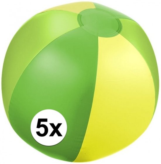 5x Opblaasbare strandbal groen