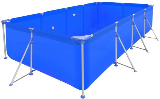 vidaXL Opbouw zwembad met stalen frame en filterpomp 394 x 207 x 80 cm