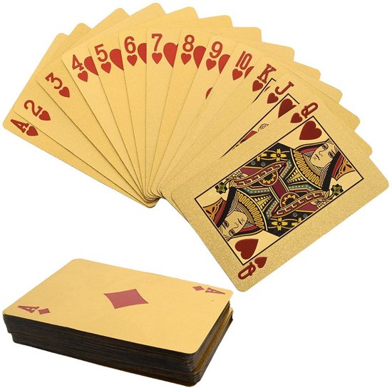 Thumbnail van een extra afbeelding van het spel Unieke Luxe Gouden Speelkaarten in Luxe Houten Kist / Box | Geblokte Pokerkaarten | 24K Geplastificeerd