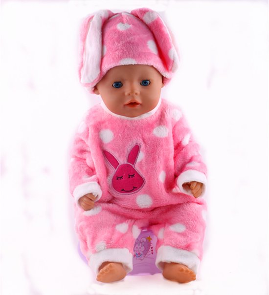 B-Merk Baby born kleertjes, pyjama roze