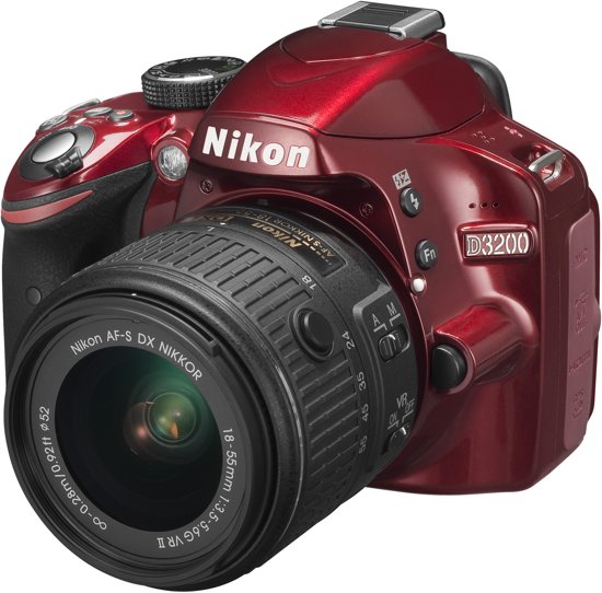 bol.com | Nikon D3200 + 18-55mm VR II - Spiegelreflexcamera - Rood