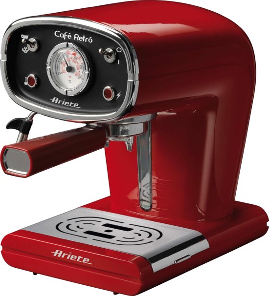 Ariete Cafe Retro Cappuccino Machine Rood