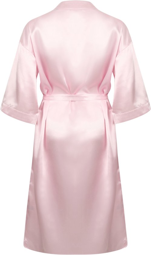 Satijnen badjas dames MT XL/XXL| Ochtendjas roze satijn