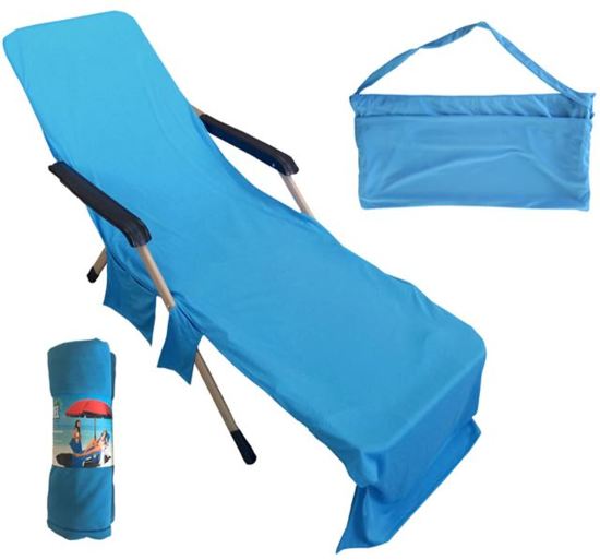 Sens Design - Strandlaken met zakken, badhandoek, sneldrogend - handdoek strandbed - Paars