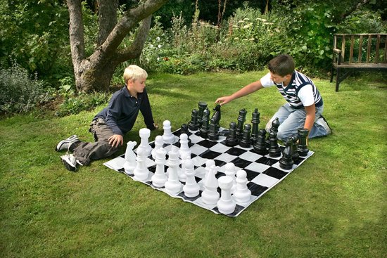 Thumbnail van een extra afbeelding van het spel Garden Games Tuin schaakspel - 120 x 120 cm