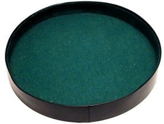Dobbelpiste rond zwart vinyl met groen vilt 26cm.