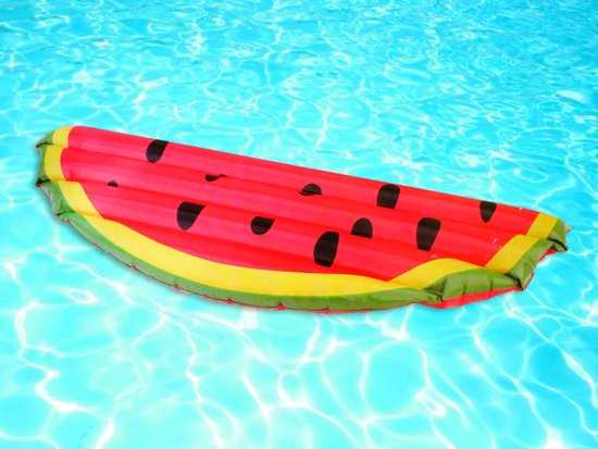 Mega Opblaasbaar Watermeloen XL - 177 x 66 cm | Luchtbed Water Meloen | Drijvend Waterspeelgoed | Zwem Ring