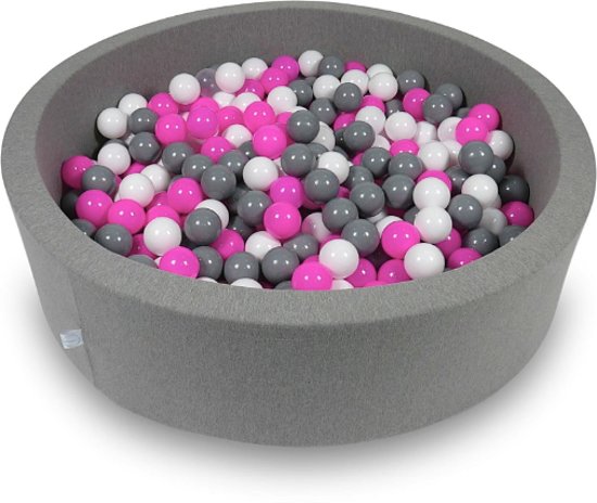 Ballenbak - 400 ballen - 115 x 30 cm - ballenbad - rond donker grijs