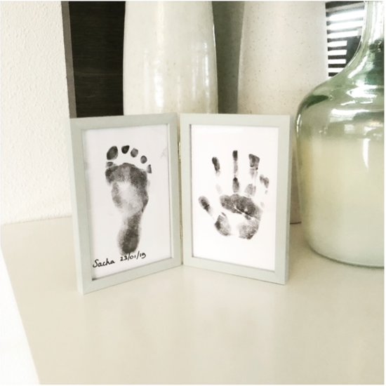 Baby voet- & handafdruk inkt setje – zwart 2 stuks (Kraamkado)
