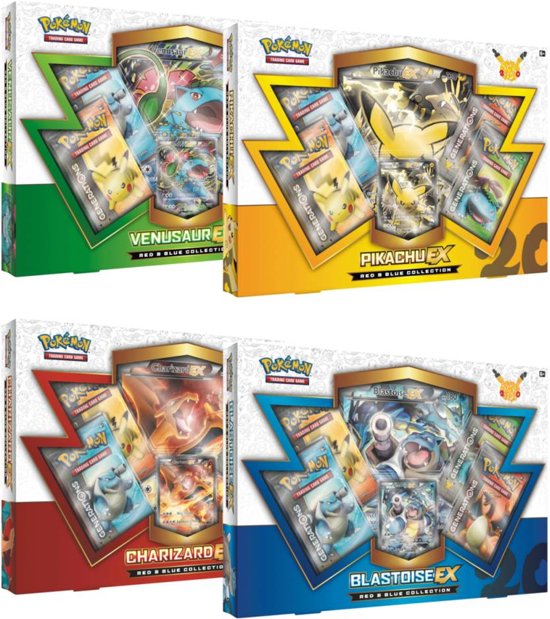 Afbeelding van het spel Pokemon Kaarten TCG 20th Anniversary Red & Blue Complete set van 4 boxen
