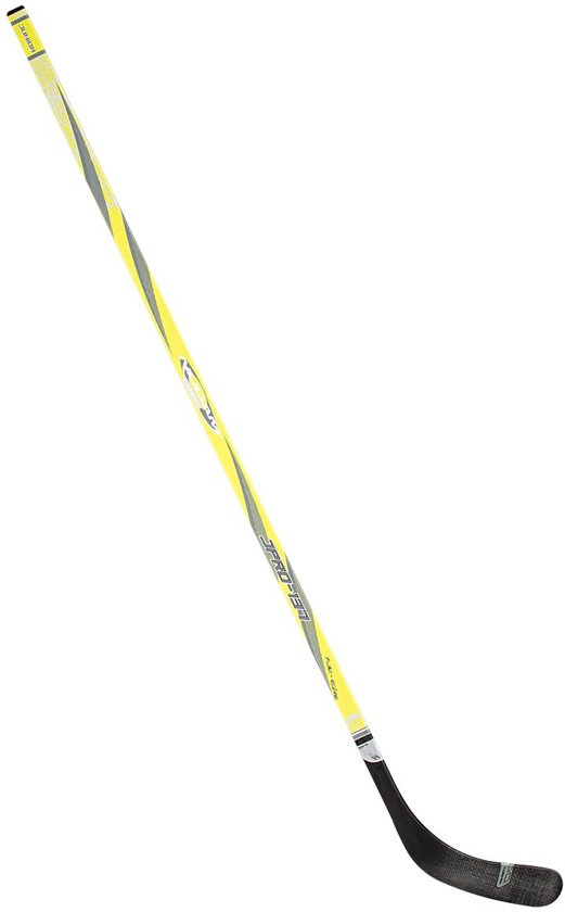 Nijdam IJshockeystick Hout/Glasfiber Jr - 137 cm - Fluorgeel/Antraciet/Zilver - Links