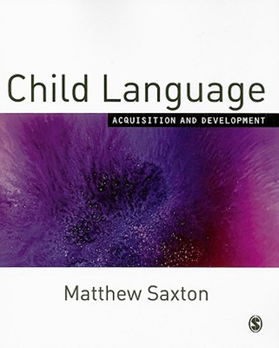 Summary Child Language: acquisition and development