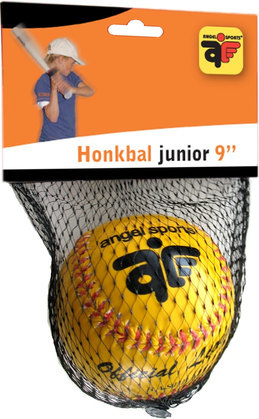 Honkbal junior 9inch rubber geel