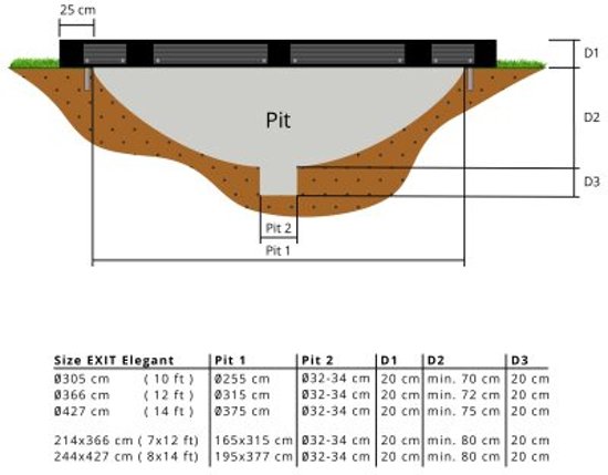 "EXIT Elegant Premium Inground Trampoline Ã¸305 cm met Veiligheidsnet "