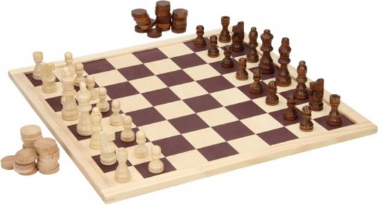 Afbeelding van het spel Schaak- en damset van hout