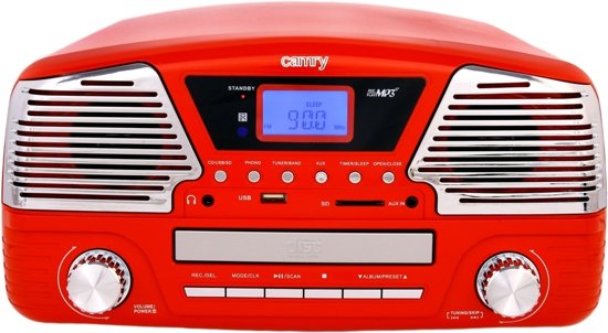 Camry CR 1134 R - Platenspeler - rood - met afstandsbediening