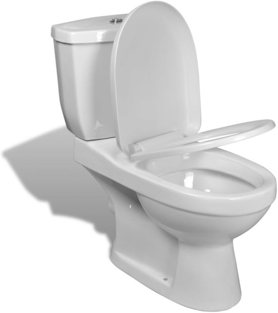 vidaXL Toilet met stortbak (wit)