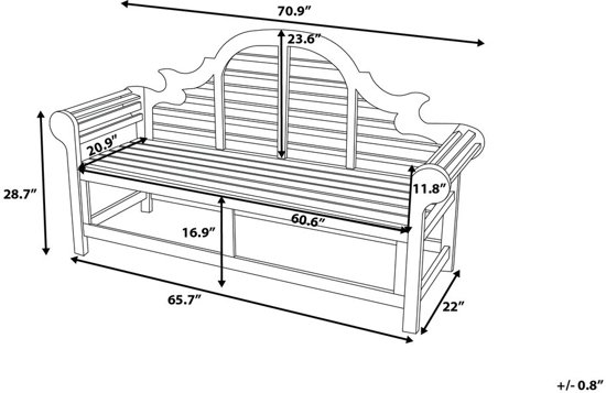 Beliani houten tuinbank - 180cm - TOSCANA Marlboro