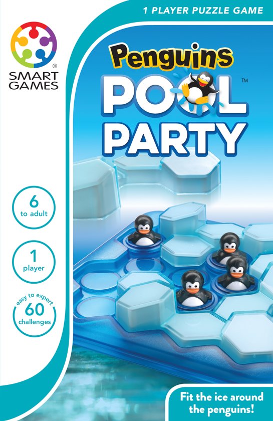 Thumbnail van een extra afbeelding van het spel Smart Games Penguins Pool Party (60 opdrachten)
