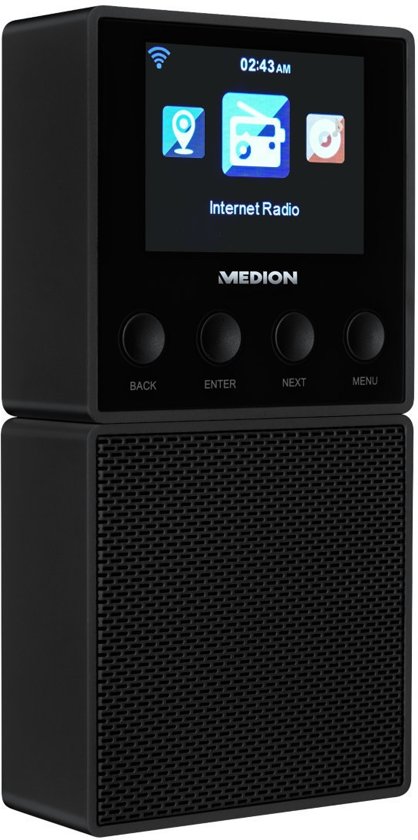 MEDIONÂ® LIFE E85032 Stekker Internet Radio & Bluetooth Speaker (zwart)
