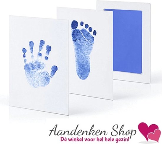 Baby Hand / Voet afdruk Stempel set Blauw - Kraamcadeau - Babyshower