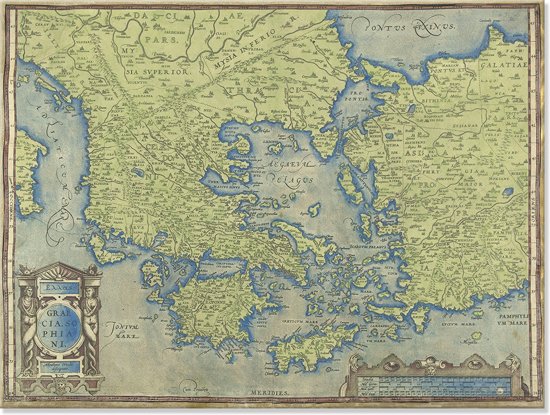 Betere bol.com | Oude Landkaart van Griekenland - Abraham Ortelius AU-59