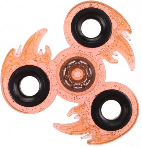Afbeelding van het spel Toi-toys Fidget Spinner Vlam 3 Poten 7 Cm Glitter Oranje