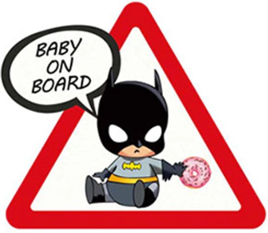 Baby on board auto sticker met batman afbeelding
