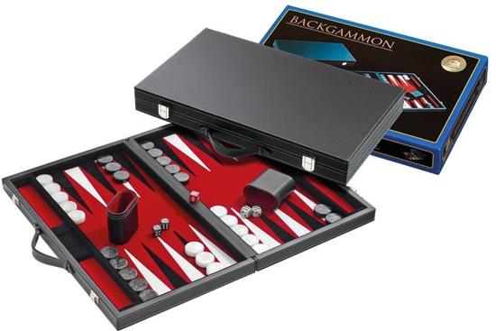 Backgammon Koffer Medium Standaard (Rood)